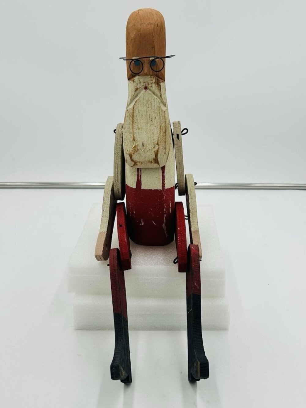 Fairfield Folk Art La Habra Wooden Articulated 18" Santa Shelf Sitter Vintage